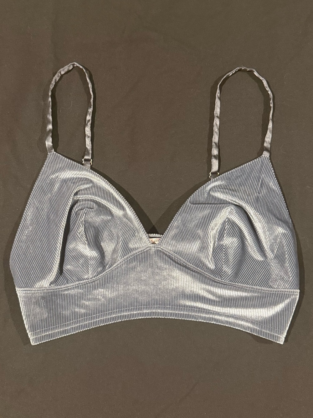 Steel Blue Soft Ribbed Bralette